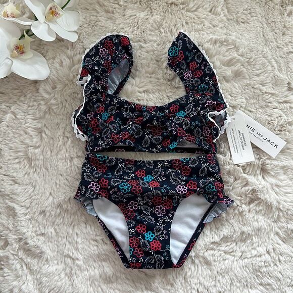 Janie and Jack Recycled Floral Ruffle 2-Piece Swimsuit Size 2T